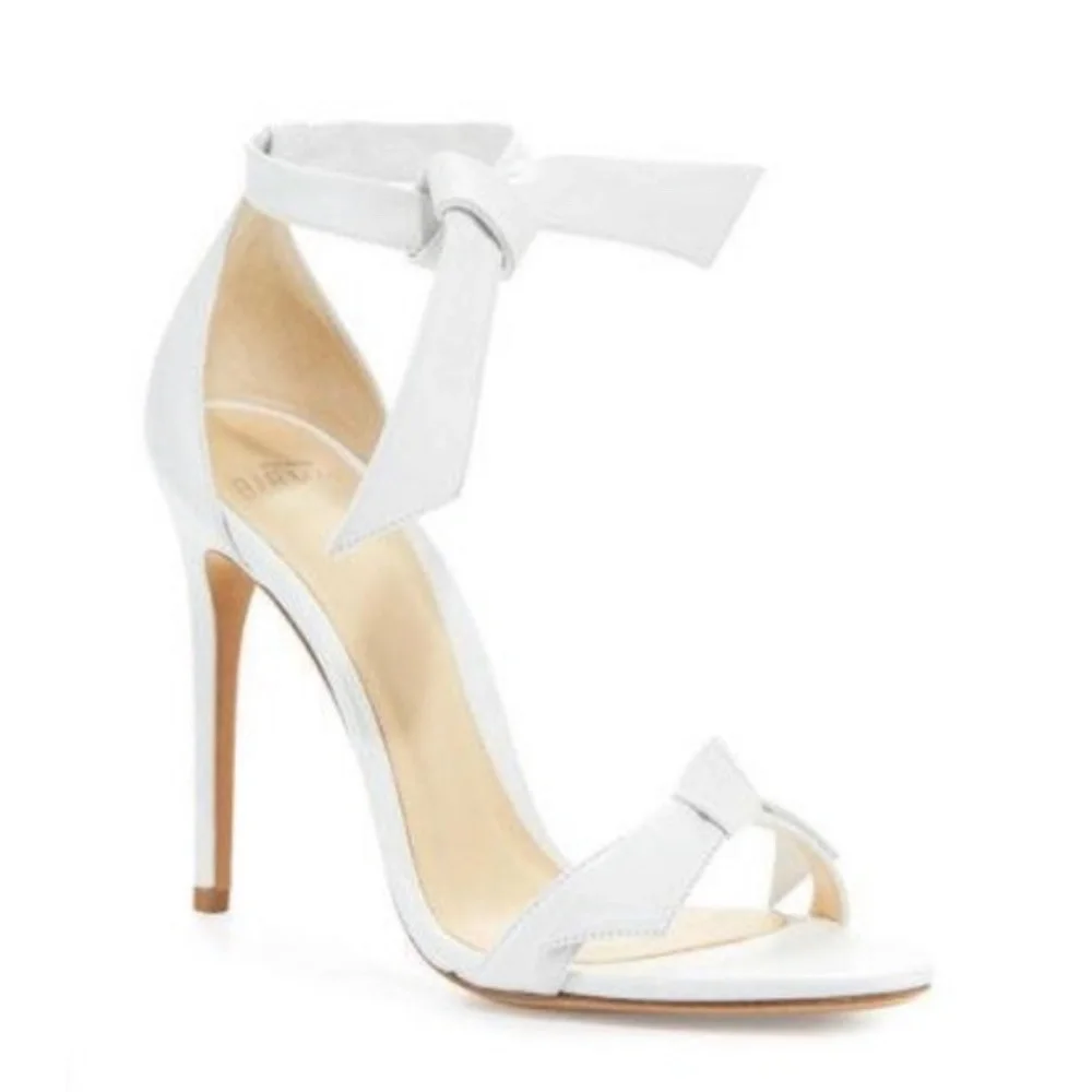 Alexandre Birman White Leather Clarita 100 Sandals New In Box  US8 / IT38